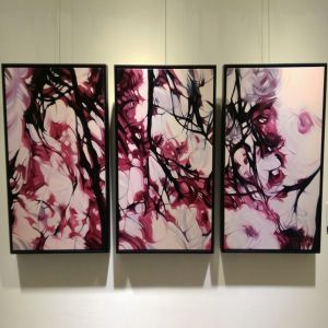 薛宏瑋 油畫  浮光掠影1 紅櫻