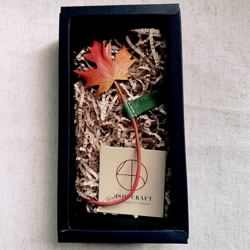 皮革葉書籤 ︱楓葉 ︱