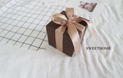 禮物盒造型卡片－焦糖瑪奇朵