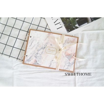 ｜現貨｜質感大理石活頁式手工書／牛皮咖啡＊活頁式回憶相本