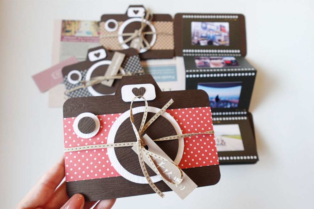 ｜現貨｜普普風相機造型／底片摺疊手工卡片