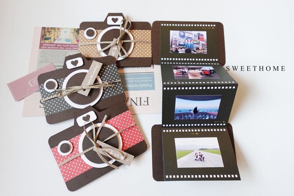 ｜現貨｜普普風相機造型／底片摺疊手工卡片