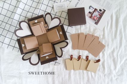 禮物盒造型卡片－焦糖瑪奇朵