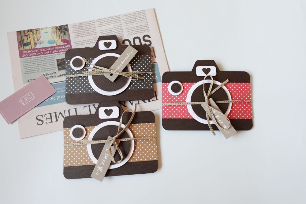 ｜現貨｜普普風相機造型／底片摺疊手工卡片