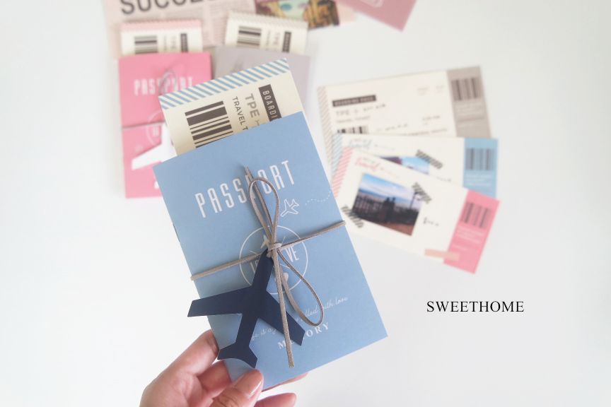 ｜現貨｜旅行護照＋機票造型卡片組