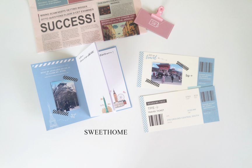｜現貨｜旅行護照＋機票造型卡片組