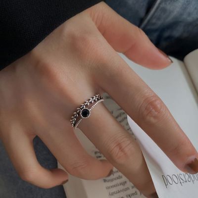 925泰銀仿舊麥穗鋯石雙層戒