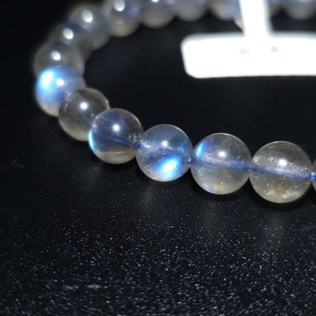 藍光 透體拉長石手珠7mm 幾乎顆顆藍光無雜色 市場罕見 拉長石 藍光 藍暈 拉長石手珠 月光石