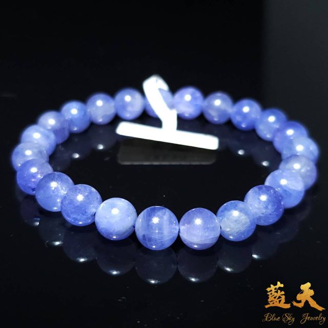 坦桑石手珠 丹泉石 鐵達尼號中的海洋之星 手串 手珠 收藏等級 濃郁深邃的藍紫 不容錯過